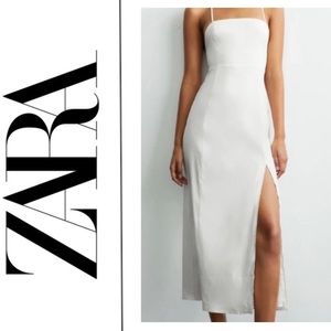 NEW ZARA Linen Blend Dress - Size: Small